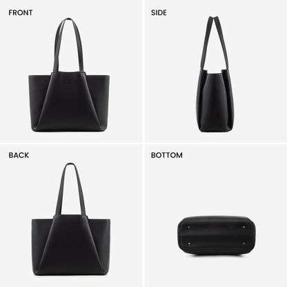 LOVEVOOK handbag for women with 15.6 inch laptop compartment, leather shopper tote bag with waterproof shoulder strap. Perfect for business, office, or school use.
