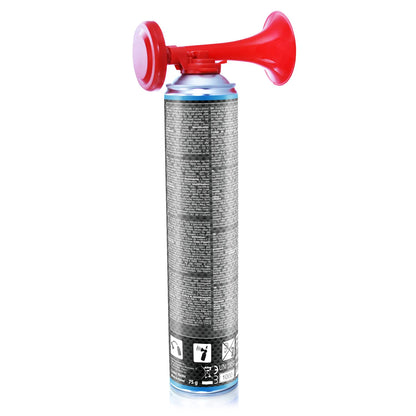 AAB Signal Horn - Loud air pressure horn 106 dB(A), football fan item with non-flammable gas, up to 320 short beeps, fanfare, crowd horn, stadium signal horn, air pressure horn, air horn.