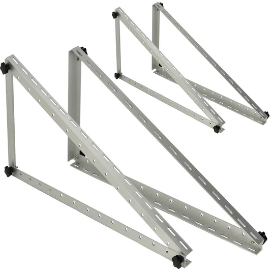 2 pairs of solar panel mounts 46 inches (1180MM), universal flat roof solar module mounting for solar panels with adjustable tilt angle, fastening, adjustable brackets