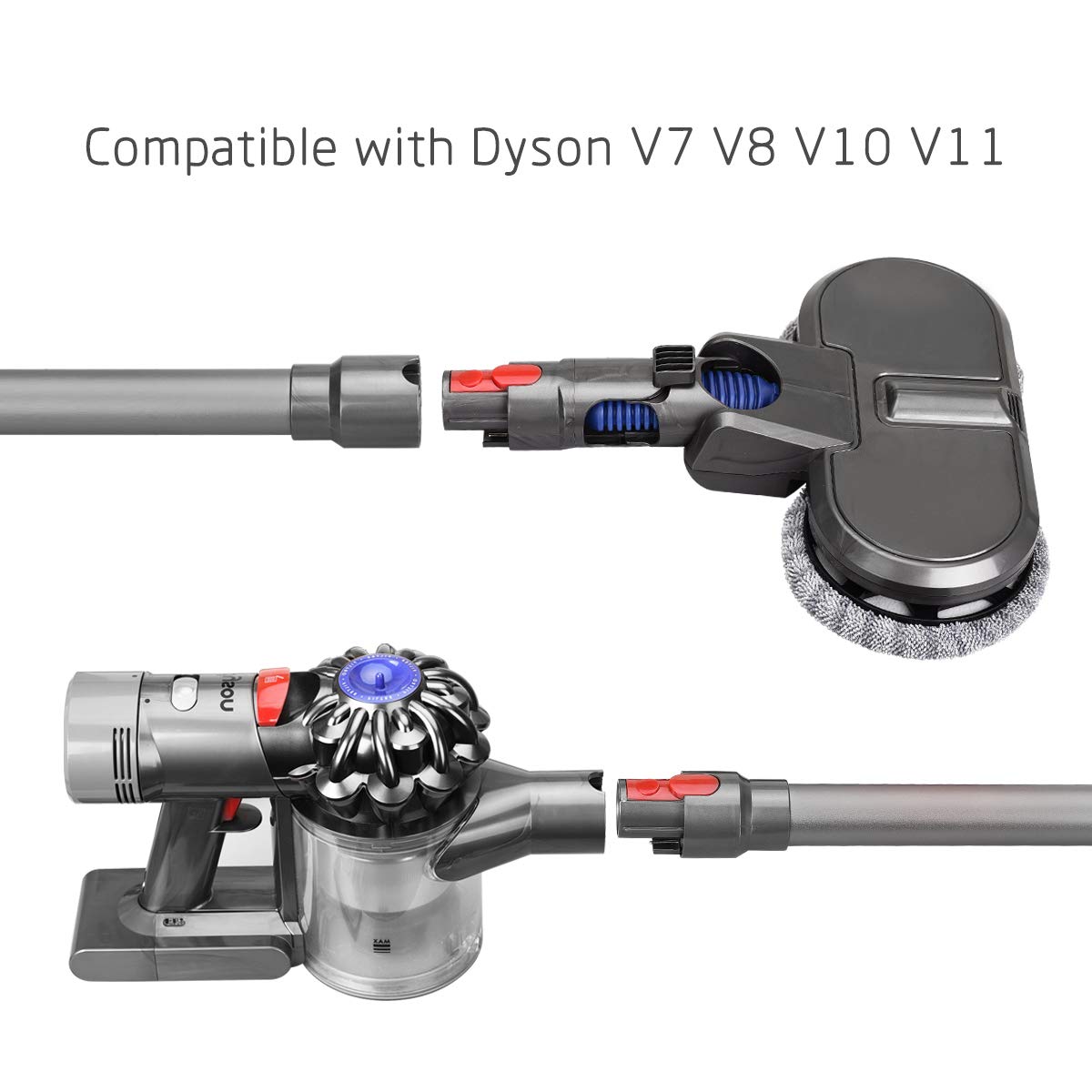 MOPEI Extension Tube for Dyson V7 V8 V10 V11 V15 Stick Vacuum, 73 cm (Silver)