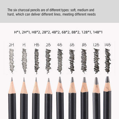 Hztyyier 29Pcs Drawing Set Professional, Sketching Pencils Set, Drawing Pencils, Sketching Set with a Storage Case for Beginner Artists