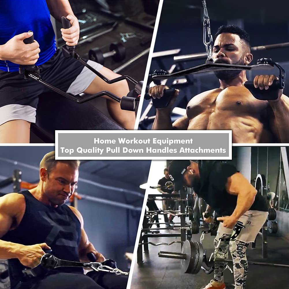 Rowing handle LAT Pull-Down attachment, Rotating fitness tower cable pull cable grip fitness gripper for weightlifting on the cable machine, training the triceps back muscles, home and fitness equipment.