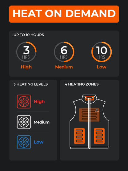 ORORO Men's Heated Vest with Powerbank, Up to 10 Hours of Heat - Charger Not Included (Neutral Black, M)