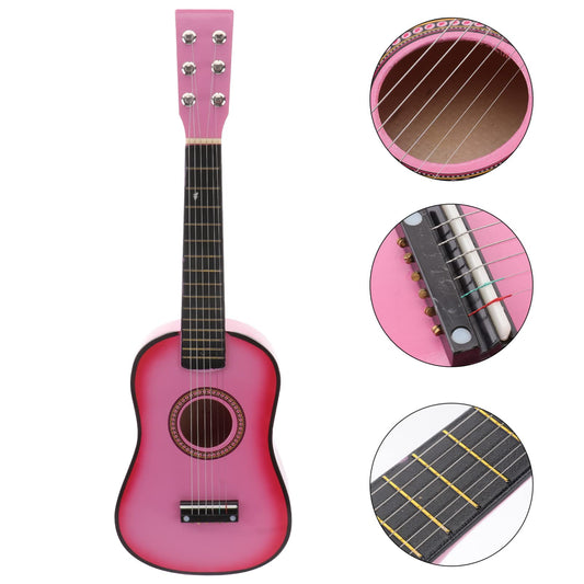 jojofuny 23 Inch Kids Guitar 6-String Small Guitar Beginner Guitar Early Learning Folk Acoustic Guitar For Kids Children's Musical Instrument Ages 3+ (Pink)