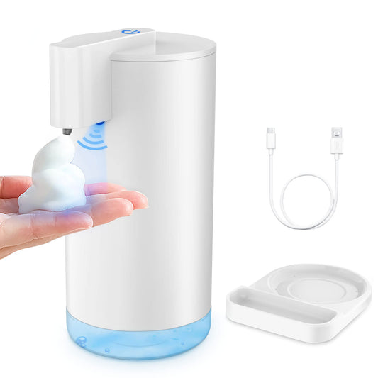 Automatic Foam Soap Dispenser Electric: YISH White Electric Soap Dispenser with Sensor Touchless Foam Soap Dispenser 260ml for Kitchen Bathroom USB Rechargeable
