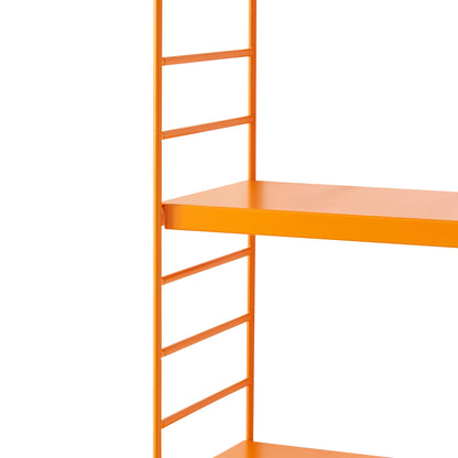 [en.casa] Modular wall shelf Strängnäs metal shelf orange hanging shelf with 3 shelves bathroom shelf kitchen wall shelf wall shelf living room