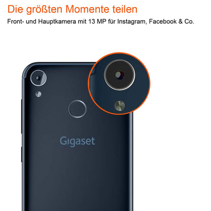 Gigaset GS185 Smartphone contract-free (13.97 cm (5.5 inch) HD+ Display, 16GB storage, Android 8.1) midnight blue