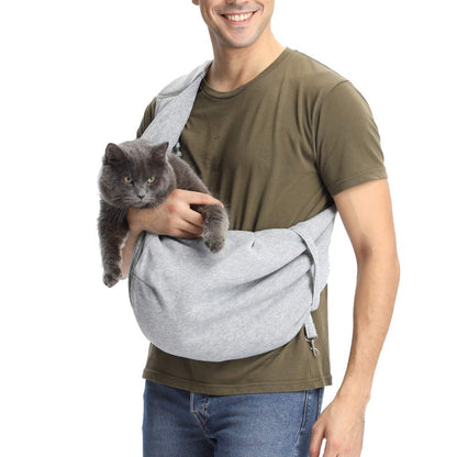 CUBY Summer Sling Pet Carrier Small Dog Cat Single Shoulder Pet Bag for Traveling Dog Carrier Bag (Gray)