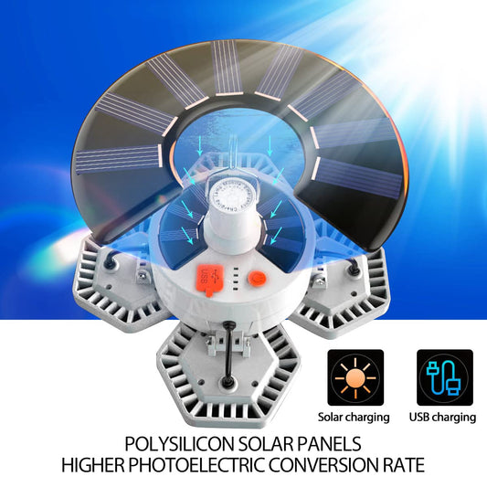 169 LED Camping lamp Solar Rechargeable, Camping Lantern with Remote Control Power Bank Battery, USB Camping Light Tent Lantern Light, 8000 Lumens 360° Illumination 5 Modes Hanging Foldable Waterproof