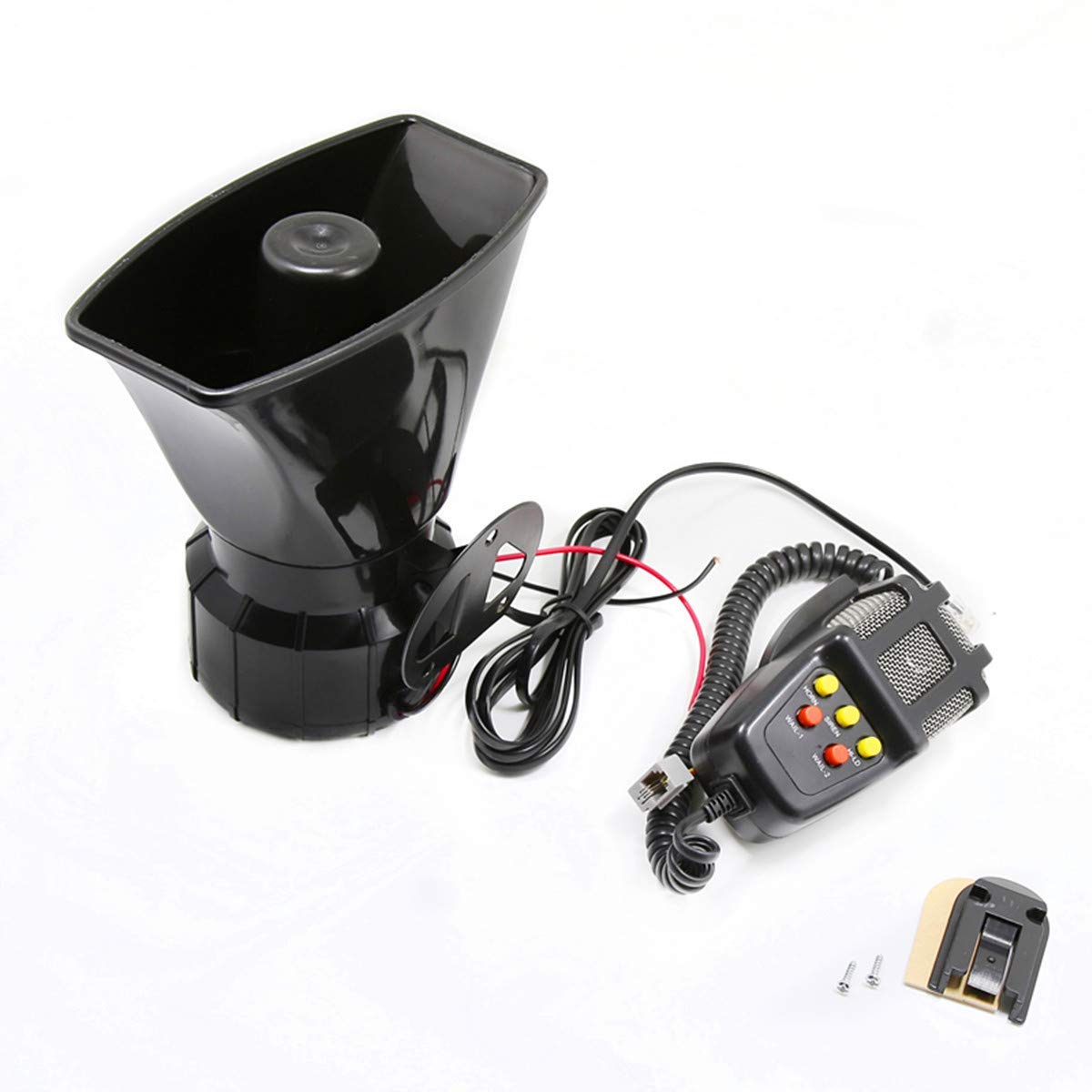 YIYIDA car horn with microphone PA speaker system electric horn emergency speaker car siren sound speaker vehicle horn loud suitable for any 12V truck car boat etc.