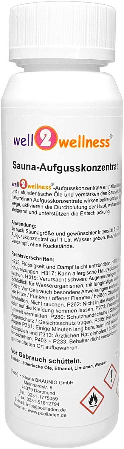 well2wellness® sauna infusion set 4 x 125 ml 'Classic 2' with eucalyptus, mountain pine, mint, Finnish winter + free 10g menthol crystals