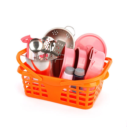 Veitch fairytales children's mud kitchen accessories outdoor kids dishes pots play kitchen kids kitchen dishes play pots kitchen accessories pot set kitchen toys cooking utensils role play gifts (pink)