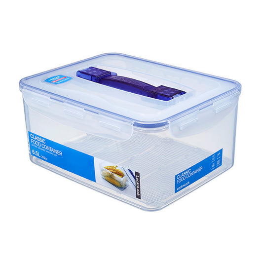 LocknLock PP Classic storage box airtight with handle & draining grate| 6.5L | 29.5 x 23 x 13.8 cm | 100% airtight and watertight container with lid | Freezer-safe storage container