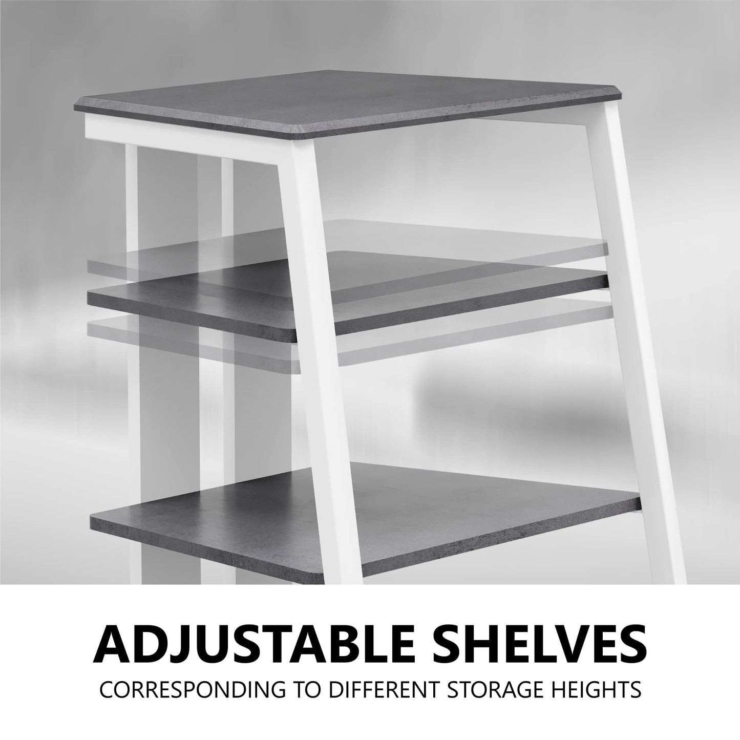 FITUEYES Design HiFi Rack made of wood & steel, turntable table with adjustable shelves, HiFi shelf for turntables & stereo systems & compact systems, 61 x 52 x 78 cm.