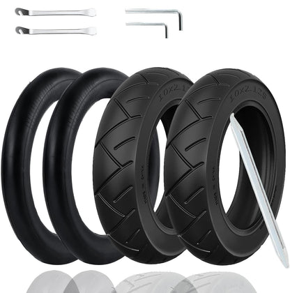 OUXI 10 inch tire E Scooter with tube 10x2.125 0° valve angle Anti-slip outer and inner tire for electric scooter Scooter Electric scooter rubber tires with 3 mounting tools