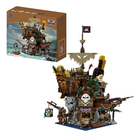 PANTASY Pirate Bar Building Set for Adults, Pirate Ship Model with Minifigures, Vintage Building Blocks for Collectors & Decor, Creative Gift for Men, Fans & Adult Brick Enthusiasts