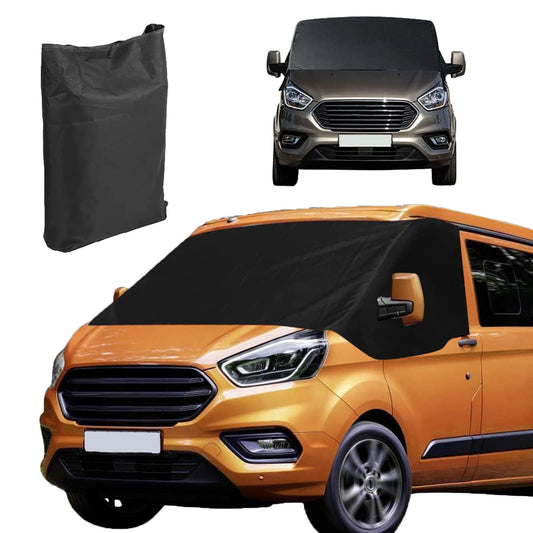 LIROPAU Front Windshield Wrap Cover Replacement Compatible with All Ford Transit Custom, Car Windshield Cover, Front Windshield Window Sunshade Auto Front Windshield Weatherproof Curtain Camping
