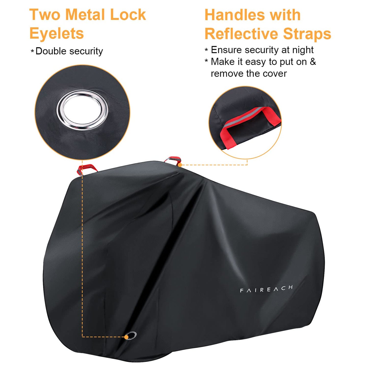 Faireach Bike Cover Waterproof, 210D Premium Fabric Bicycle Cover, Bike Garage Protection from Dust Rain Snow UV, Protective Cover with Lock Holes & Bag for all Bike Types