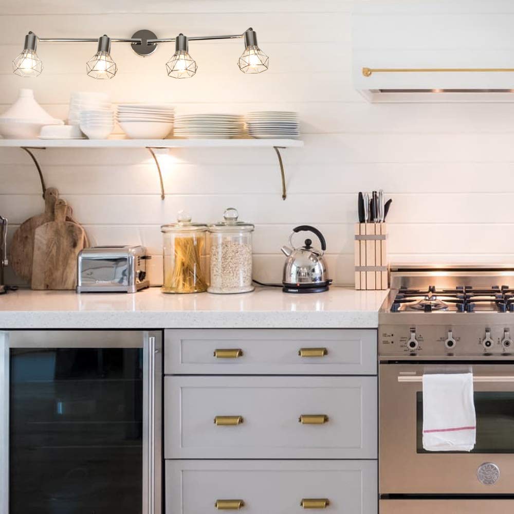 PADMA LED ceiling lamp kitchen swiveling ceiling spotlight 4-flame retro/vintage 4 x 4W (bulbs included) ceiling light living room warm white 3000K 1280 lumens E14 for bedroom office hallway dining room