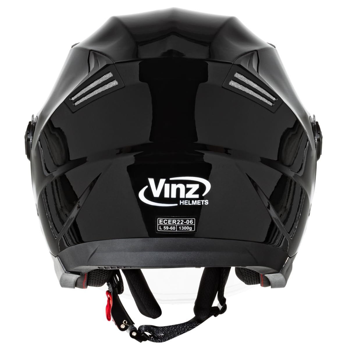 VINZ Calobra Jet helmet with sun visor and visor | scooter helmet motorcycle helmet | ECE 22.06 certified | in size XS-XXL - black