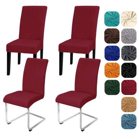 Yugarlibi Chair Covers 4 Pack Stretch Chair Covers Elastic Chair Cover Removable Washable Chair Protectors for Kitchen Restaurant Hotel Banquet Wedding (Bordeaux, 4 Pieces)
