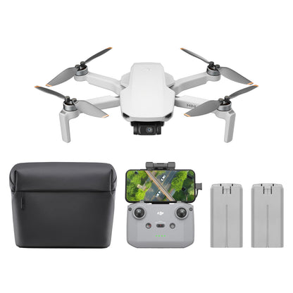 DJI Mini 4K Camera Drone Combo with 4K UHD Camera for adults, 3-axis gimbal stabilization, 10 km video transmission, auto return, wind-resistant, 2 batteries 62 min flight time, QuickShots, under 249g.