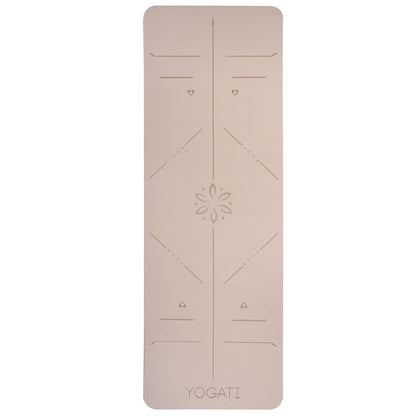 YOGATI Yoga mat non-slip Non-toxic, with carrying strap. Yoga Mat with alignment lines. Ideal yoga mats as gymnastics mat, exercise mat, fitness mat, yoga mat.