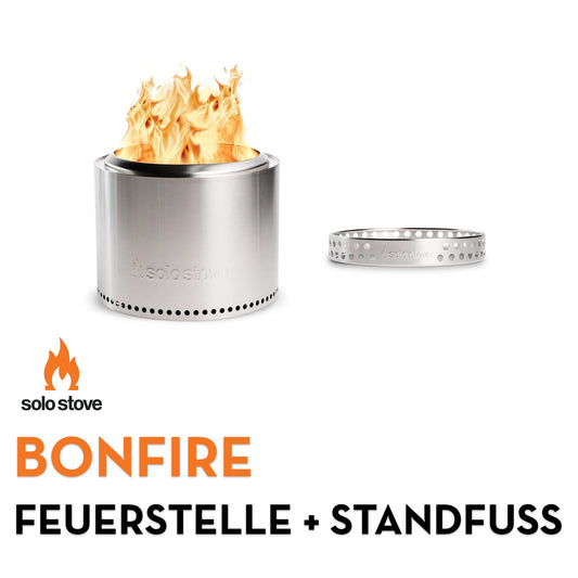 Solo Stove Bonfire 1.0 - Stainless Steel Outdoor Fire Pit with Stand, Low Smoke - Portable Fire Pit for Patio, Garden - Fire Pit, Wood Stove, Fire Basket - ⌀ 49.5 cm, Height 44.5 cm