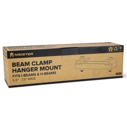 Master Beam Clamp Hanger Mount for Boxing & MMA Heavy Bags, Suspension Straps & Ceiling Fixtures - Black - 5.5" - 7.5"