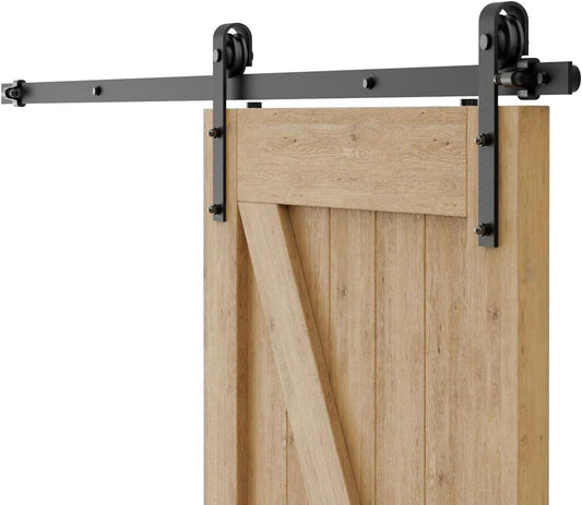 243cm/8FT Sliding Barn Door Hardware Kit Sliding Door System Accessory for Interior Doors, Black