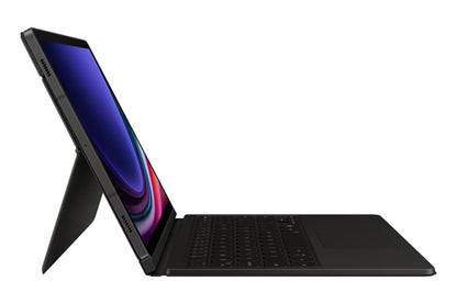 Samsung Book Cover Keyboard EF-DX725 for Galaxy Tab S10 Lite, Tab S10 FE, Tab S9 FE, Tab S9 with QWERTZ keyboard and AI key, Two-piece tablet case, slim design, S Pen compartment, Black.