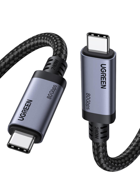 UGREEN USB4 Cable, 80 Gbps USB C Data Cable, 240W USB C Charging Cable, 1M with 16K or dual 8K video signal transmission, compatible with MacBook/Monitor/Docking Station/iPad/iPhone