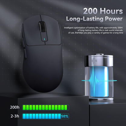 ATTACK SHARK X3 49g Ultralight Mouse, PixArt PAW3395 Gaming Sensor, BT/2.4G Wireless/Wired Gaming Mouse, 26000 DPI, 200 Hrs Battery, Office Mice for Win11/Xbox/PS/Mac (Black)