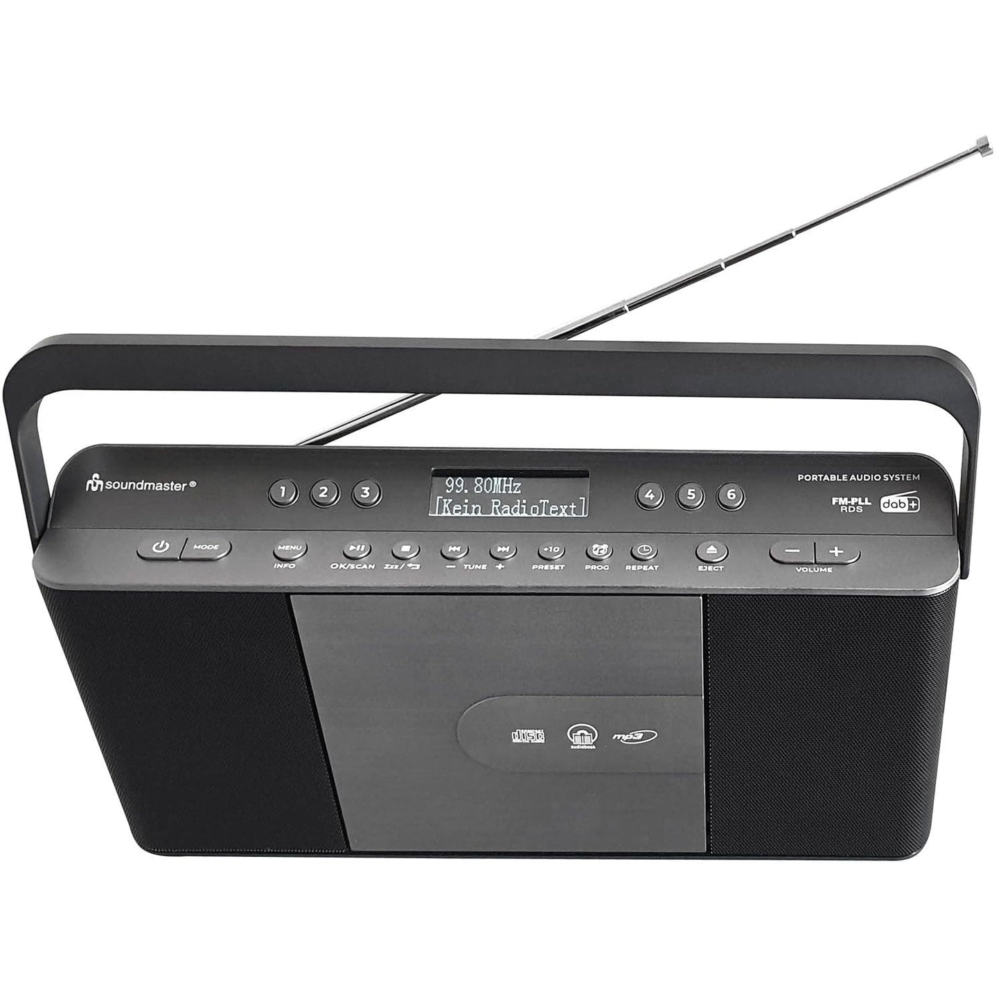 Soundmaster RCD1870SW portable digital radio with CD player DAB+ FM RDS USB alarm clock audiobook sleep function kitchen radio - extremely slim design