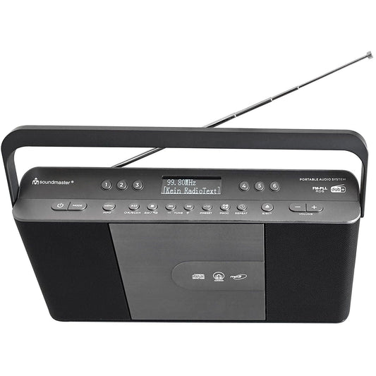 Soundmaster RCD1870SW portable digital radio with CD player DAB+ FM RDS USB alarm clock audiobook sleep function kitchen radio - extremely slim design