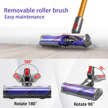 Electric brush for Dyson V12 Detect Slim V10 Digital Slim, replacement direct drive cleaner head turbine floor nozzle for Dyson V12 Slim V10 Slim, accessory turbo brush for hard floors and carpets.