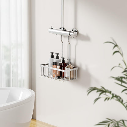 Shower Caddy without Drilling, Hanging Shower Shelf - Shower Caddy for Hanging Shampoo Holder for Shower, Shower Basket without Drilling Shower Holder Shower Shelf Bathroom Rack Soap Holder SS304 Stainless Steel 30x13x8.5cm