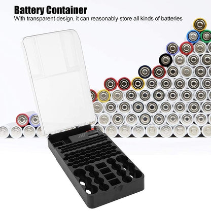 1 PC Battery Storage 104 Grids Battery Storage Box Battery Organizer Battery Box with Battery Tester with precise detection of AA, AAA, C, D, and 9V battery measurements.