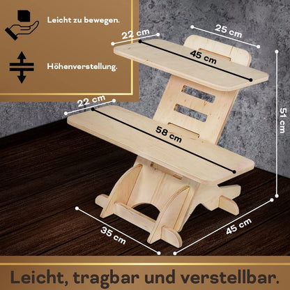 CAWI Standing Desk Attachment | Wooden Standing Desk | Standing Desk | Stand | Wooden Desk Attachment | Standing Desks | Standsome Standing Desk | Standing Desk | Made in EU