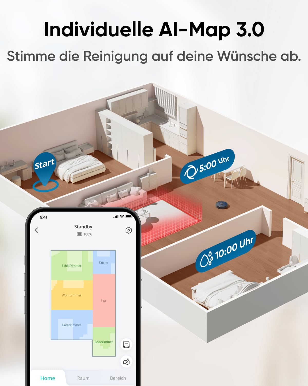 eufy X10 Pro Omni Robot Vacuum with Mop & Dustbin, 8,000Pa suction power, Auto-Dust Collection/Refilling, 2× Auto-Lift-Mop with Auto-Wash/Dry, Active obstacle avoidance, Child lock