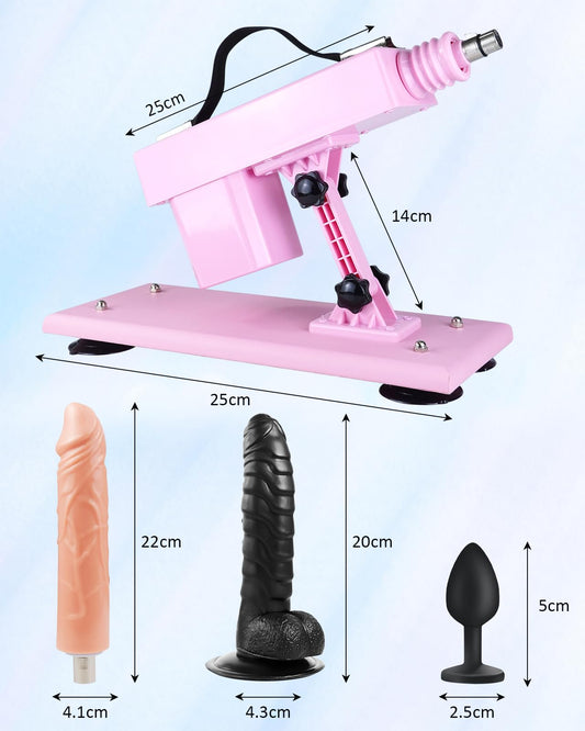 iKenmu Sex Machine Sex Toy Fucking Machine for Women Pink Sex Dildos Machine with 4" Suction Cups Love Machine Man Women Couples Sex 4*Accessories Automatic Masturbation Sex Machines