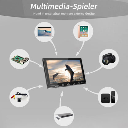 AISHICHEN Mini Monitor, Raspberry Pi Display, Portable Monitor with VGA/HDMI/VGA/HDMI/AV/BNC Port - Support Touch Button for Office/Business/Home Use/Computer (10.1 Inch -1024x600P)
