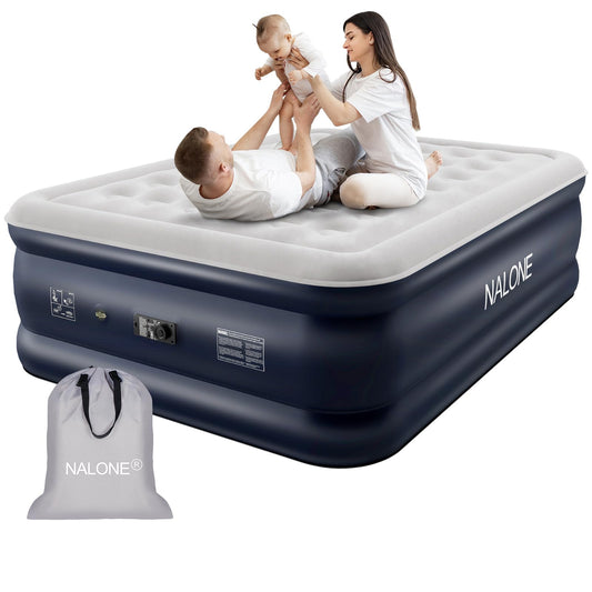 NALONE Air Mattress for 2 Persons, Self-Inflating Air Mattress with Integrated Pump, Self-Inflating Air Bed in 3 Minutes, Inflatable Mattress for Camping & Home Use (Queen)