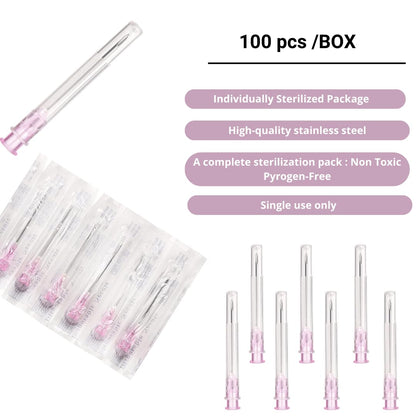 100 pieces of 18G x 1" (25mm) stainless steel dispensing accessories for refill liquids, individually packaged, refill tubes for industrial, scientific labs, for hobby and home use, multipurpose measuring tools.