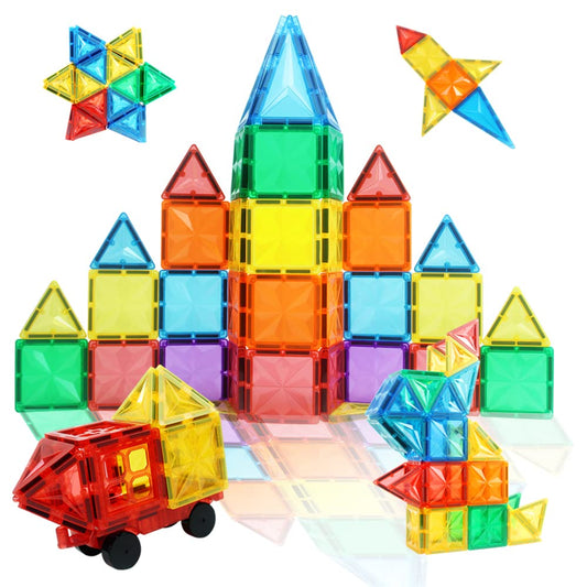 CONDIS Magnetic Building Blocks 60 Pieces, Magnet Toys Magnetic Building Blocks Magnetic Games Tiles Kit Blocks Gift for Kids Ages 3 4 5 6 7 Boy Girl