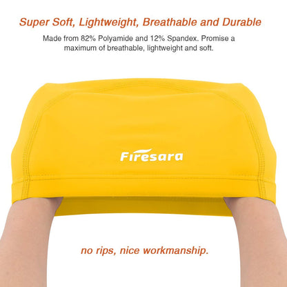 Firesara Lycra Swim Cap, Lycra Swim Cap Anti-Tear Coated Comfortable No Slip for Men Women Long Short Hair Adult Boys Girls