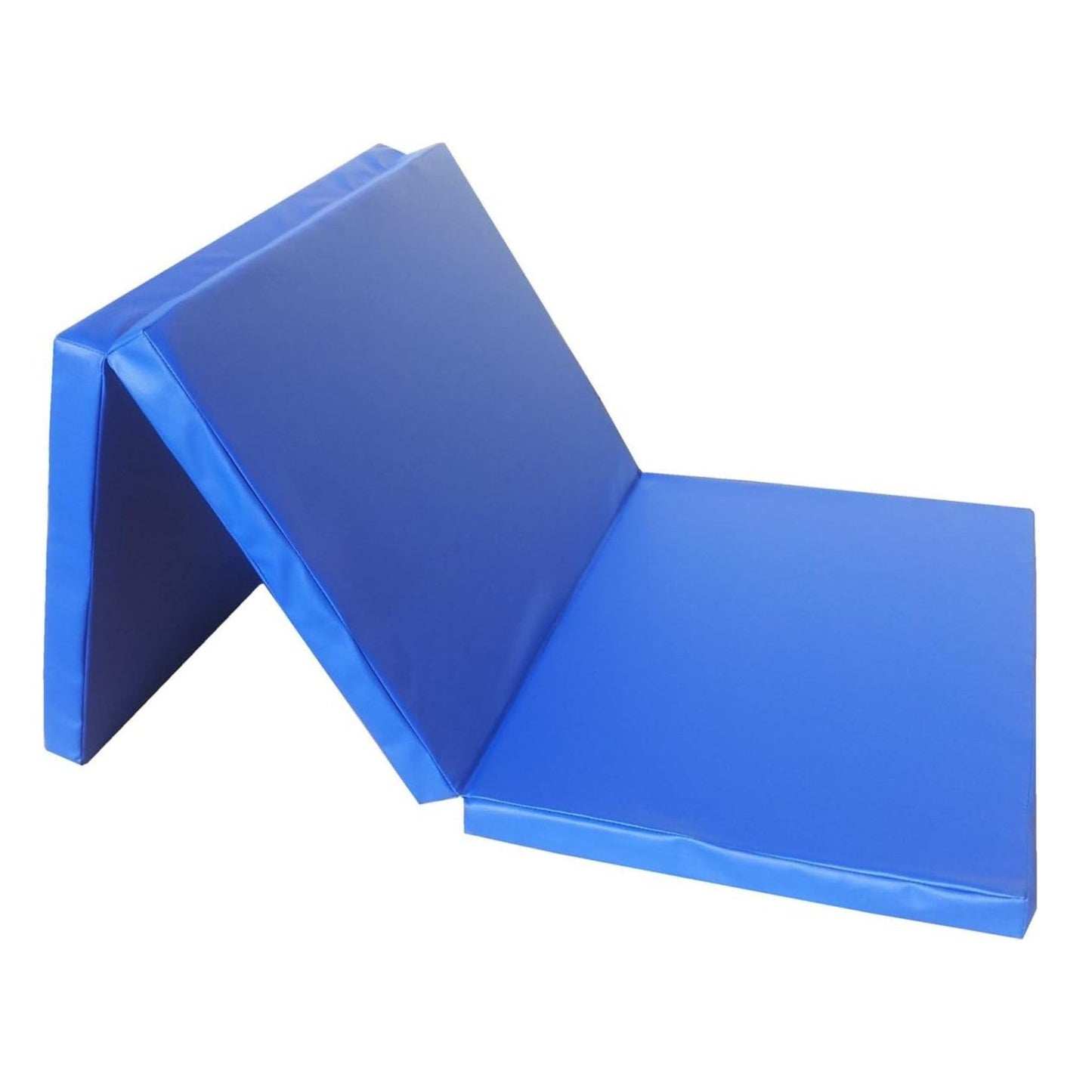 NiroSport folding gym mat 180 x 70 x 8 cm, soft blue gymnastics mat.