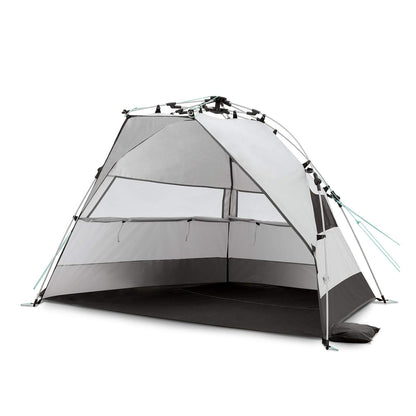 Qeedo Quick Bay beach shelter with UV protection (UV 80), beach tent with Quick-Up system - Sandgrey