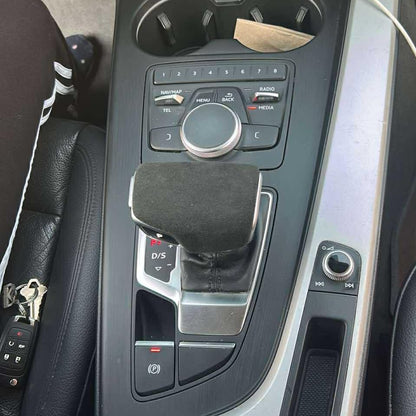 Alfantix gear shift knob cover, Alcantara material, trim for Audi A4 B9 A5 Q5 Q5L A6 Q7 S4 S5 SQ5 (black)