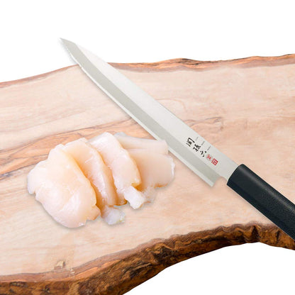 KAI Seki Magoroku Kinju and Hekiju Yanagiba Left-handed 21.0 cm blade length - 8A solid & SUS420J2 steel - 58 & 56 (±1) HRC - handcrafted - Pakkawood & PP plastic handle - fish knife - Made in Japan